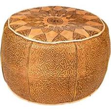 Marrakesch Orient & Mediterran Interior Oriental Seat Cushion Pouf Leather Balm 40 cm