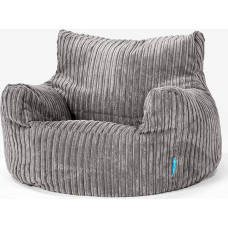 Lounge Pug Children's Chair Bean Bag 3-8 Years, Graphite Grey Corduroy Fabric, Children's Bean Bag Chair for Boys & Girls, Children's Chair
