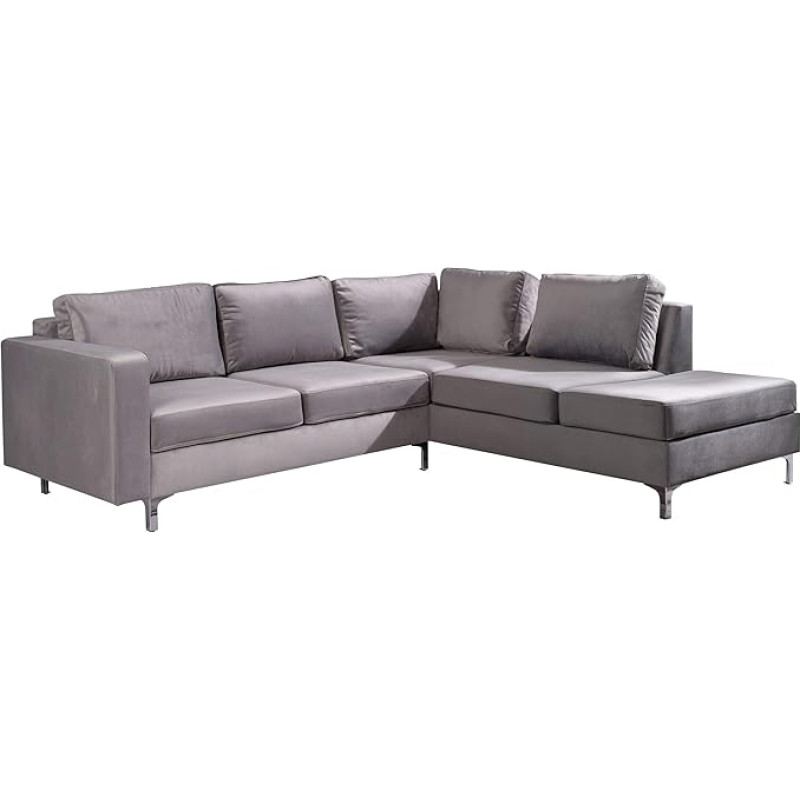 Orlando Corner Sofa Velvet Couch Set Living Landscape Sofa Couch Metal Feet Cushion Set Lounge Corner Couch Upholstered Corner Tiffany 15 Side Right