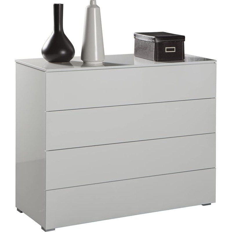 Composad Gran Privilego 4 Drawer Wide Chest, Wood High Gloss White, 44x108x85 cm