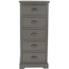 SAFA Livestock Wooden Five Drawer Chest, Grey, 43 x 33 x 104.14 cm)