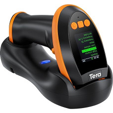 Tera 1D 2D QR vöötkoodi skanner koos digitaalse seadistusekraani ja klaviatuuriga Quick Scan töötab Bluetooth 2.4G traadita ja USB kaabli ühendusega Saksa kasutusjuhend HW0009