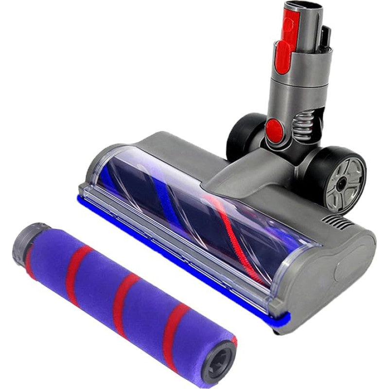 Asdazrxy Replacement Brush Compatible with Dyson V7, V8, V10, V11, V15 Vacuum Cleaner, Brush Replacement Part Accessories, Floor Nozzle with 4 LED Front Lights with 1 Replacement Roller for Hard