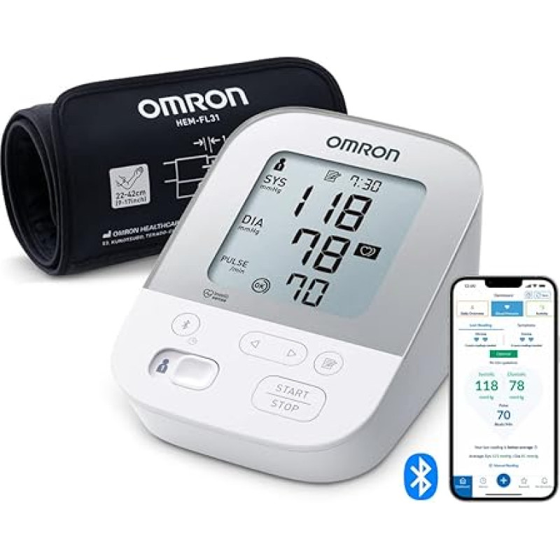 Omron X4 Smart upper arm blood pressure monitor with Bluetooth and Intelli wrap cuff