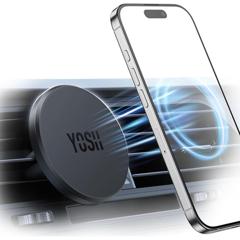 YOSH For MagSafe Car Mount, Mobile Phone Holder Car with N52 Magnet, Ultra Stable Ventilation Car Mobile Phone Holder, Magnetic Mobile Phone Holder for Car Only for iPhone 16/15/14/13/12 Series