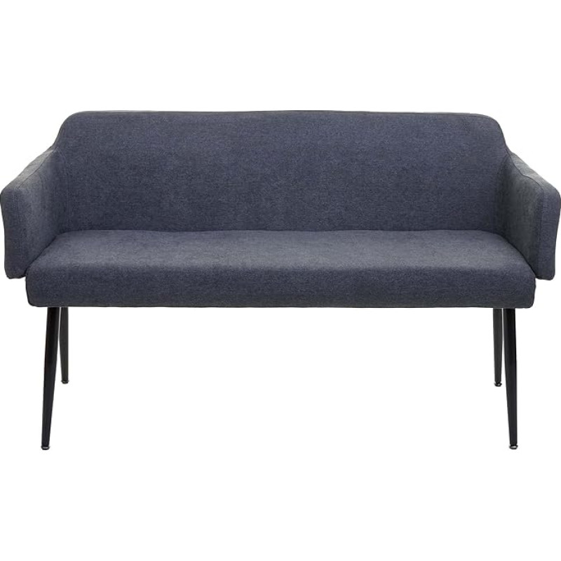 Mendler HWC-L13 Dining Room Bench Upholstered Bench Wardrobe Bench Backrest Fabric / Textile 133 cm Anthracite