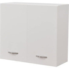 Shally Dogan Kitchen Wall Cabinet Wooden Wall Cabinet with Two Doors, 1 Shelf and 2 Compartments, Spacious and Sturdy Wall Cabinet, Dimensions: 80 x 32 x 72 cm (White)