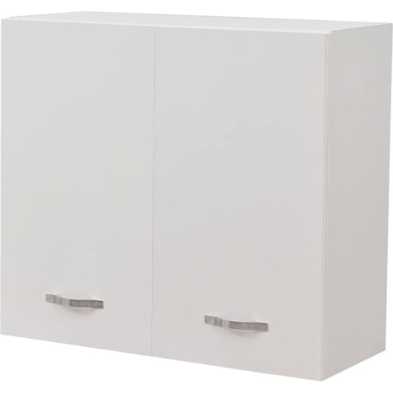 Shally Dogan Kitchen Wall Cabinet Wooden Wall Cabinet with Two Doors, 1 Shelf and 2 Compartments, Spacious and Sturdy Wall Cabinet, Dimensions: 80 x 32 x 72 cm (White)