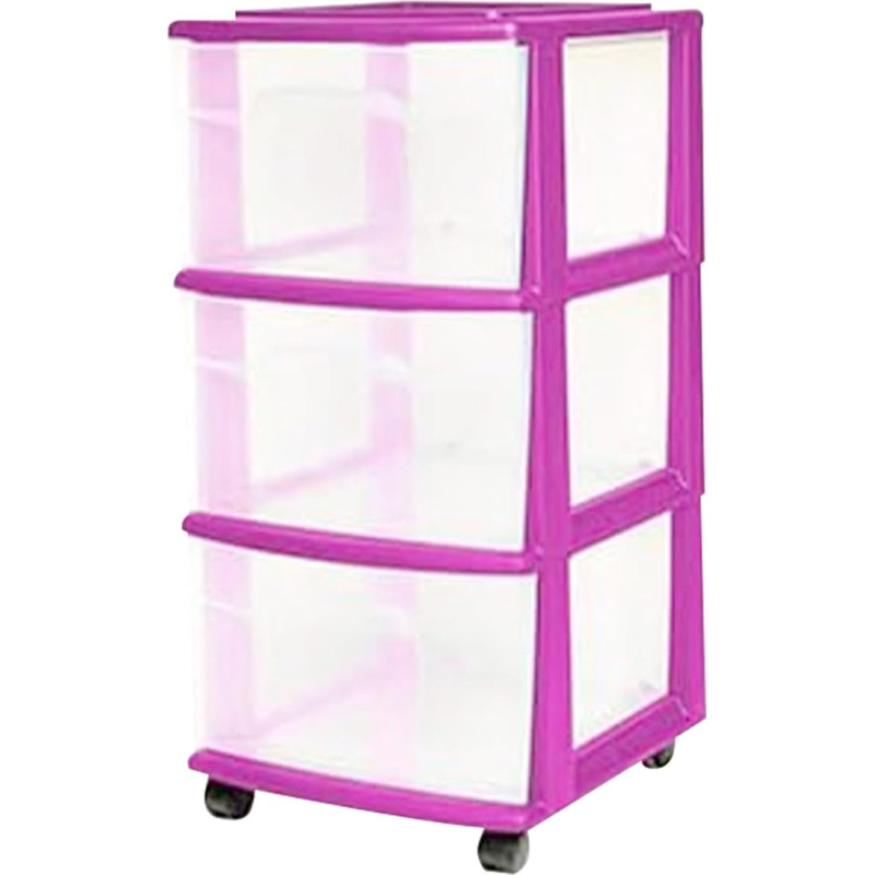 Homz Medium Black 3 Drawer Storage Cart - Single