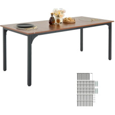 VEVOR Rectangular Dining Table Kitchen Table Wooden Table (180cm / 300lb Load) for 6-8 People Farmhouse Dining Room Furniture with Iron Legs for Kitchen Home Living Room Brown (Table Only)