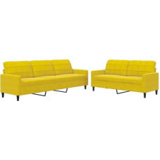 vidaXL 2-Piece Sofa Set with Yellow Velvet Cushion, Sofa, TV Chair, Armchair, Sofa Set, Relaxing Sofa, Velvet Sofa, Living Room Furniture, Sofa Upholstered Couch