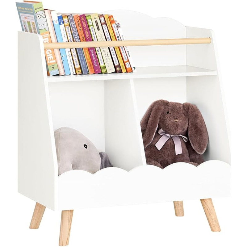 SoBuy Montessori KMB100-K-W Children's Shelving Unit with 3 Compartments White W x H x W x H x D x H x D x H x D x H x D