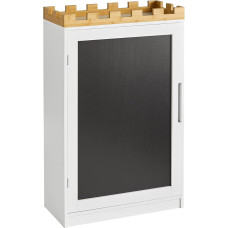 SoBuy KMB43-W Children's Chest of Drawers Children's Shelf with Blackboard Children's Bookcase Toy Shelf Storage Cabinet for Children Children's Cupboard Children's Room Furniture in Castle Design W x