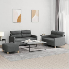 Homgoday 3201577 Sofa-Set für Wohnzimmer und Sofa, modernes Sofaset, für den Garten, Outdoor, Dekoration, 3-teiliges Sofa-Set mit dunkelgrauen Kissen aus Stoff