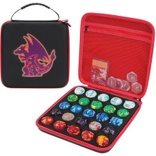 MADCAT Toy Organiser, Storage Box, Compatible with 25 Bakugan Battle Planet and BakuCores, Armored Alliance, Geogan Rising, red, L, Fashionable