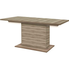FORTE Calpe Dining Table with Synchronous Drawer and Inner Insert, Wood Material, Antique Oak Decor, 160 x 90 x 76.59 cm