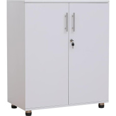 Storage Cabinet - File Folder Wooden Filing Cabinet for Home, Office, Garage, Shoe Storage, Tool Garage Storage, Adjustable Shelf - White