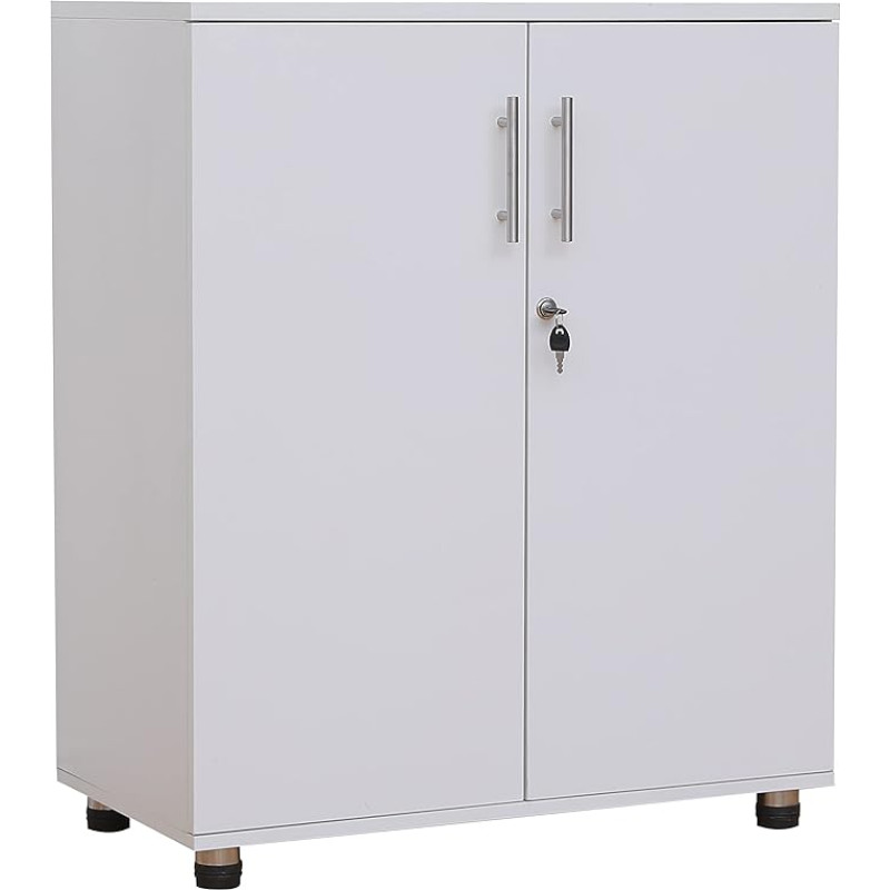 Storage Cabinet - File Folder Wooden Filing Cabinet for Home, Office, Garage, Shoe Storage, Tool Garage Storage, Adjustable Shelf - White