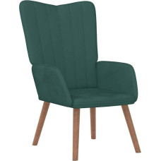 vidaXL Recliner Chair, Armchair with Steel Frame, Wooden Legs, Relaxing Chair, Upholstered Chair with Armrest, TV Chair, Living Room, Modern, Dark Green Velvet