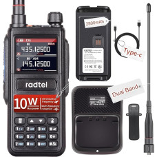Radtel RT-470 10 vati kolmepiiriline raadio 256CH Air Band Walkie Talkie raadioside NOAA FM raadiovastuvõtuga