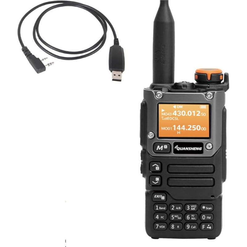 Quansheng UV-K5(8) VHF UHF Dual-Band Ham 5W Kaasaskantav kahesuunaline raadio Walkie Talki FM NOAA UV-K5 Plus W/USB programmeerimiskaabel