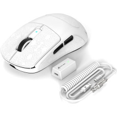 Attack Shark R6 Lightspeed Wireless Gaming Mouse, 39G Ultralight, HyperSpeed with 8K Hz, PAW3950 Sensor, Nordic 52840, 42K DPI for E-Sports Games, Tri-Mode Programmable Mice - WeißPro