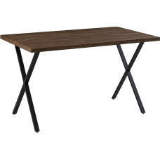 CLIPOP Wooden Dining Table, Kitchen Table for 4 People, 120/140 cm Dining Room Table, Rectangular Dining Table with Metal Legs, for Dining Room, Kitchen (Brown, 80 x 120 cm)