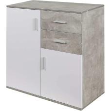 BAKAJI Sideboard with Drawers and 2 Shelves, Sideboard for Kitchen, Bathroom, Modern Wood, White, 82 x 35 x 80 cm