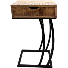 Side Table, Coffee Table with Mango Wood Table Top, Laptop Table