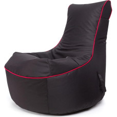 Ecopuf Pablo Gaming Bean Bag - For Adults & Children, Gaming and Relaxing, Indoor and Outdoor - Filling: EPS Beads, Seat Width: 77 cm, Backrest: 84 cm - Colour: Black