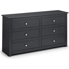 Julian Bowen Radley 6 Drawer Chest of Drawers, Charcoal