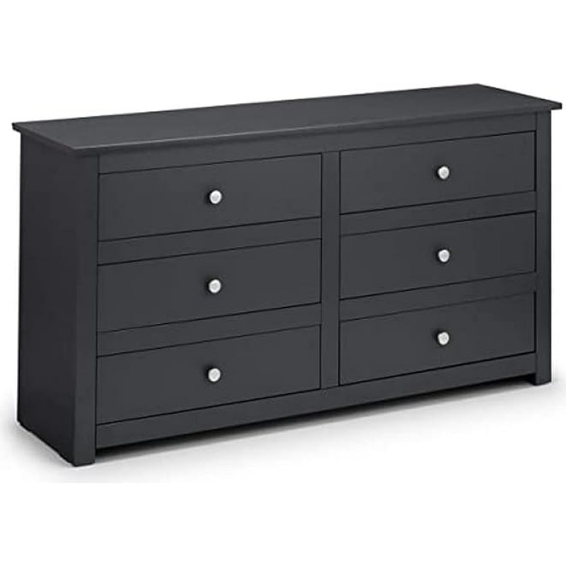 Julian Bowen Radley 6 Drawer Chest of Drawers, Charcoal