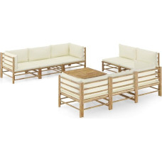 Festnight Garden Lounge Furniture, Patio Garden Furniture Set, Bamboo Garden Lounge Sofa, Outdoor Couch Set, Garden Sofa Set, Patio Furniture, 9 Pieces