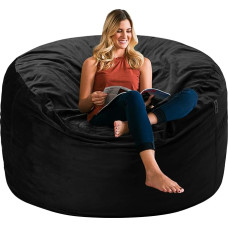 HABUTWAY 3ft Luxury Velvet Bean Bag Bean Bag Ultra Soft Fur with High Bounce Memory Foam Bean Bag Chairs Plush Sofa with Fluffy Removable Sponge 3ft Black