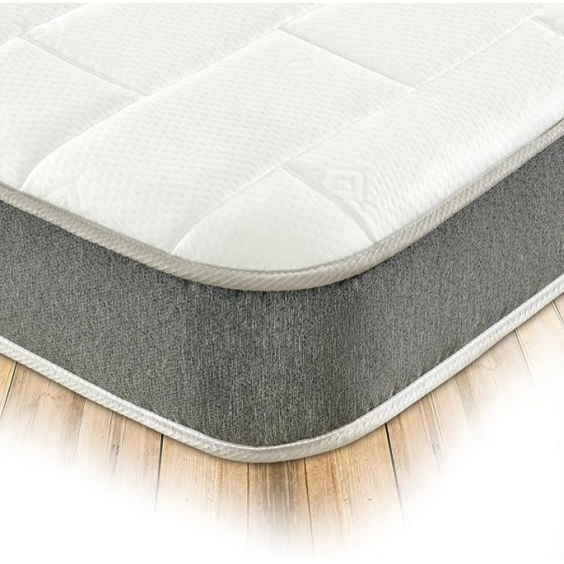 Starlight Beds 4ft6 Double Memory Foam Mattress - White/Grey