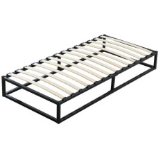 DEWINNER Metal Platform Bed Frame 3ft Single Mattress Base Wooden Slat Support Underbed Storage for Kids Teens (Single)