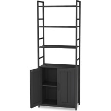 Lazyvan Black Bookcase with Doors, 70