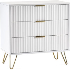 Julian Bowen Murano Chest of Drawers with 3 Drawers, Matt White, One Size