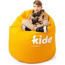 Diablo KIDO Children's Bean Bag with Filling Gaming Chair Bean Bag PVC Coating Water-Repellent 110 cm x 80 cm x 80 cm (Yellow)