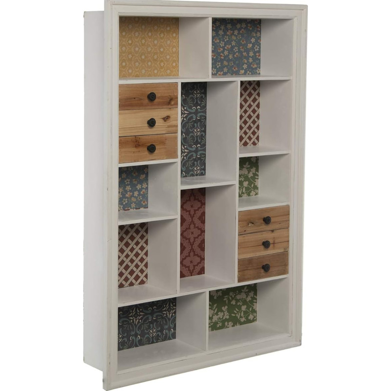 DRW 6 Drawer Wooden Shelf 68 x 17.5 x 103 cm