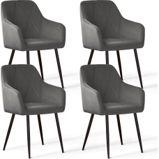 JYMTOM Dining Room Chairs, Set of 4, Velvet Cover, Upholstered Chairs, Living Room Chairs with Armrests, Armchairs with Backrest, Diamond Design Chair, Dining Room for Dining Table