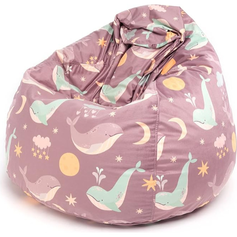 Ecopuf Fuzzy Soft Velvet Fabric Bean Bag with Fleece Oeko Tex® Standard 100 Double Removable Cover - already Filled 80 x 110 cm