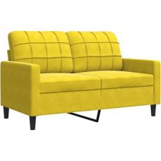Willood 2-Seater Sofa Couch Chair Yellow 120 cm Velvet