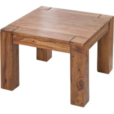 invicta INTERIOR riess-Ambiente Makassar Solid Wood Coffee Table 60 cm Sheesham Unique Grain Side Table Living Room Table Sofa Table Shelf Living Room
