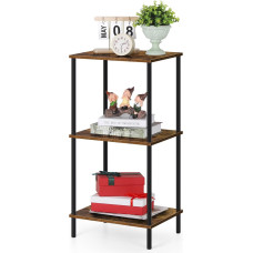ETELI Tall Side Table, 3 Tier Small Side Table, 31.5 Inch Height, Telephone Table, Industrial Entrance Table, Bedside Table with Metal Frame, for Living Room, Bedroom, Bathroom, Kitchen, Brown