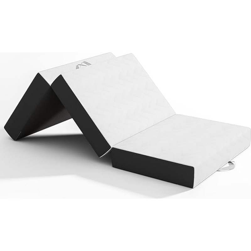 Vesgantti Folding Mattress, Gel Memory Foam Foldable Mattress Tri-fold for Travel, Camping, Guest Bed - 100-Night Trial, CertiPUR-US Certified