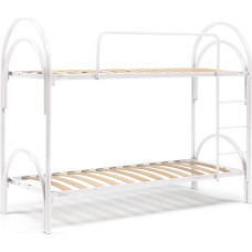 Talamo Italia - Aura Single Bunk Bed with Iron Structure and Headboard, Suitable for Mattress Cm 80 x 190 cm, 100% Made in Italy, White
