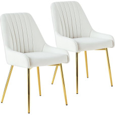 Sepnine Dining Room Chairs, Set of 2, Dining Chairs, Upholstered Chairs with Gold Metal Legs, Velvet Kitchen Chair, Comfortable Dining Room Furniture, Ergonomic Dining Chairs