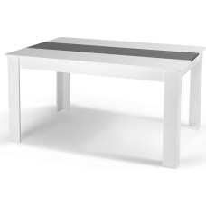 IDMarket Georgia Rectangular Dining Table for 6 Seater, 140 x 90 cm, White/Grey