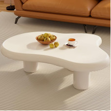 Guyii Modern Cloud Coffee Table - Cream Coffee Table with Rounded Corners, Sturdy Living Room Table & Side Table for Sofa - Table Only